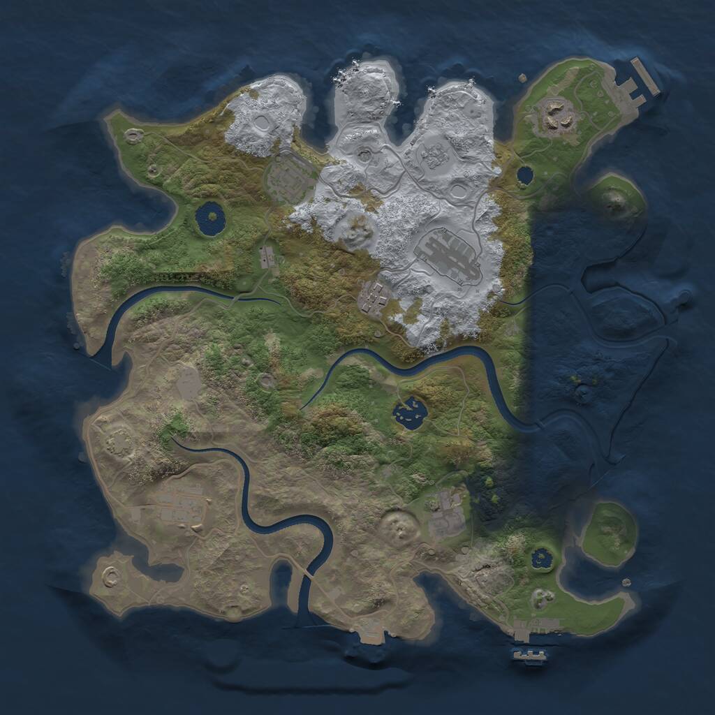 Rust Map: Procedural Map, Size: 3400, Seed: 1957, 13 Monuments
