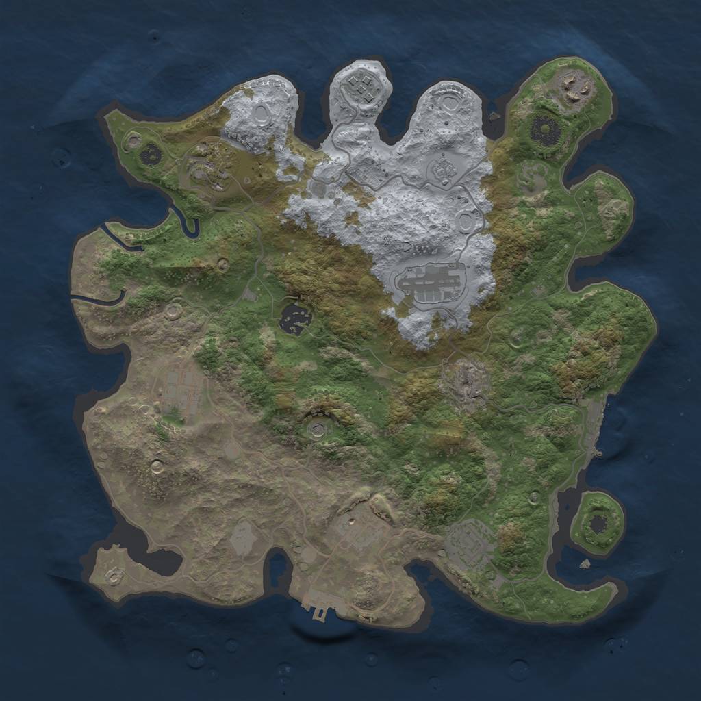 Rust Map: Procedural Map, Size: 3400, Seed: 1957, 15 Monuments