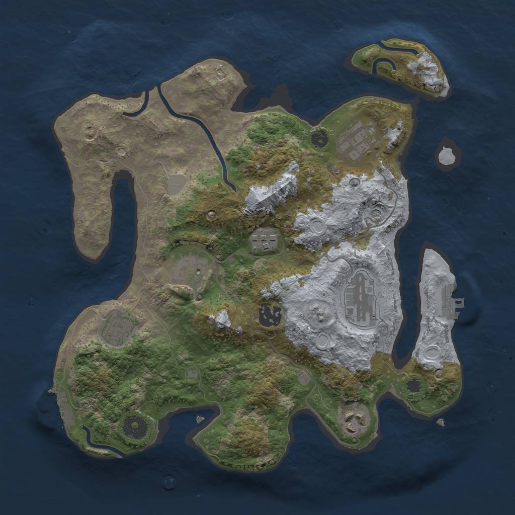 Rust Map: Procedural Map, Size: 3200, Seed: 84253, 13 Monuments