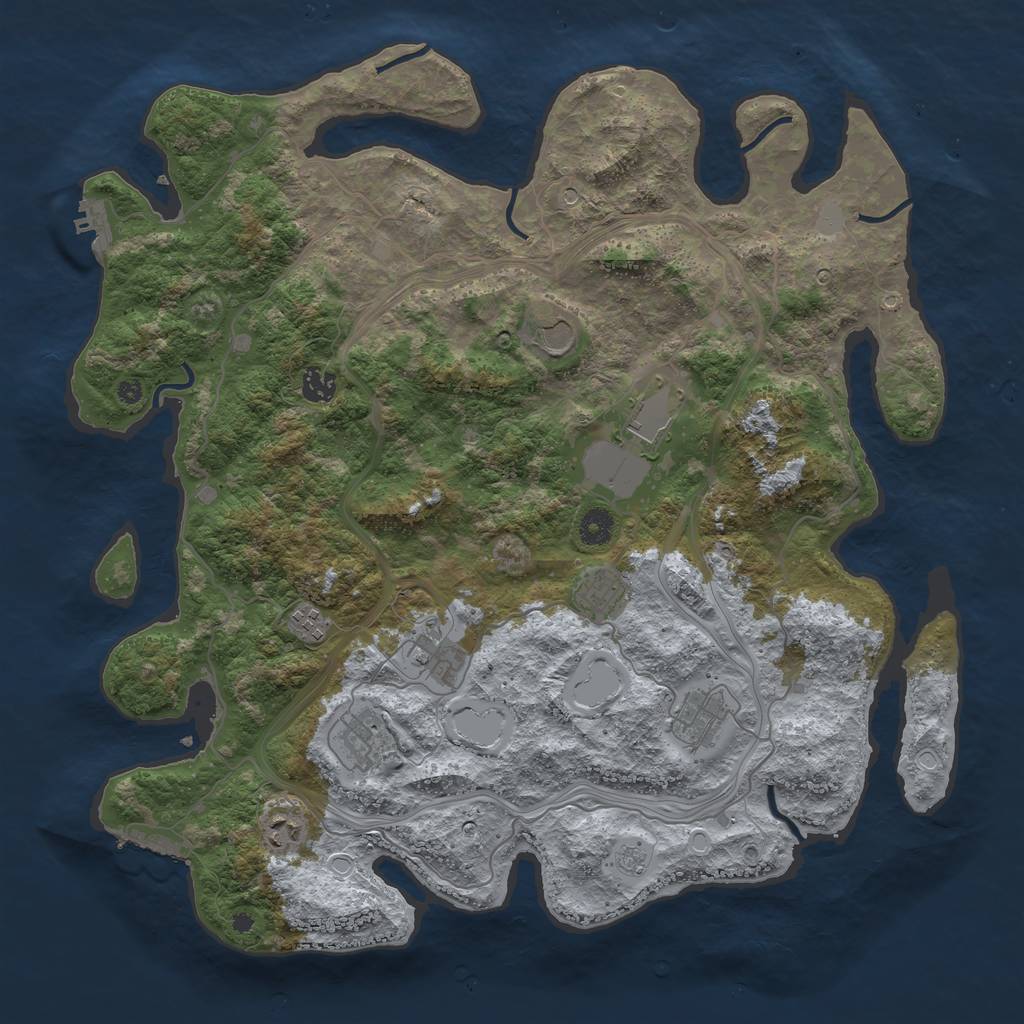 Rust Map: Procedural Map, Size: 4250, Seed: 172057, 16 Monuments