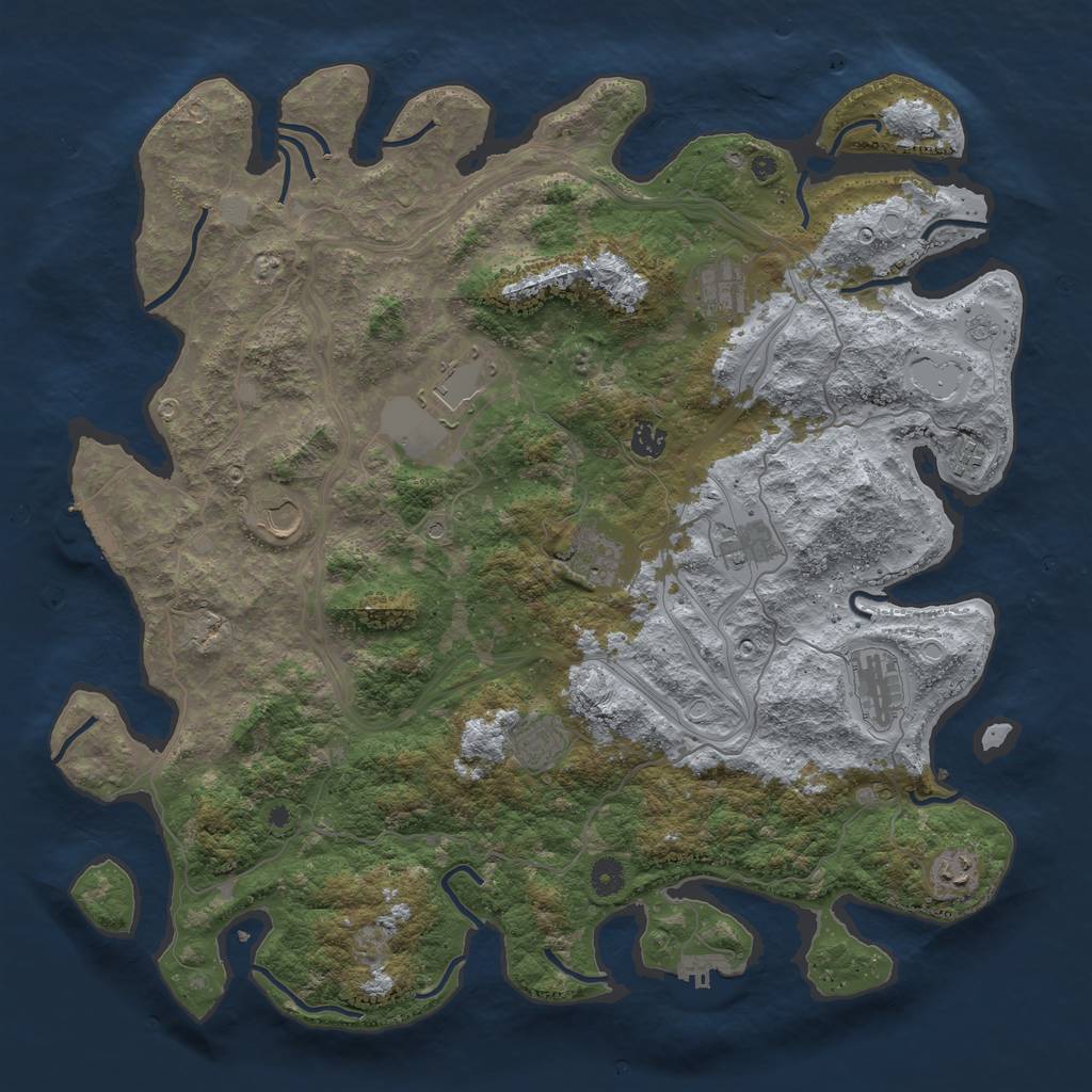 Rust Map: Procedural Map, Size: 4500, Seed: 28364, 17 Monuments