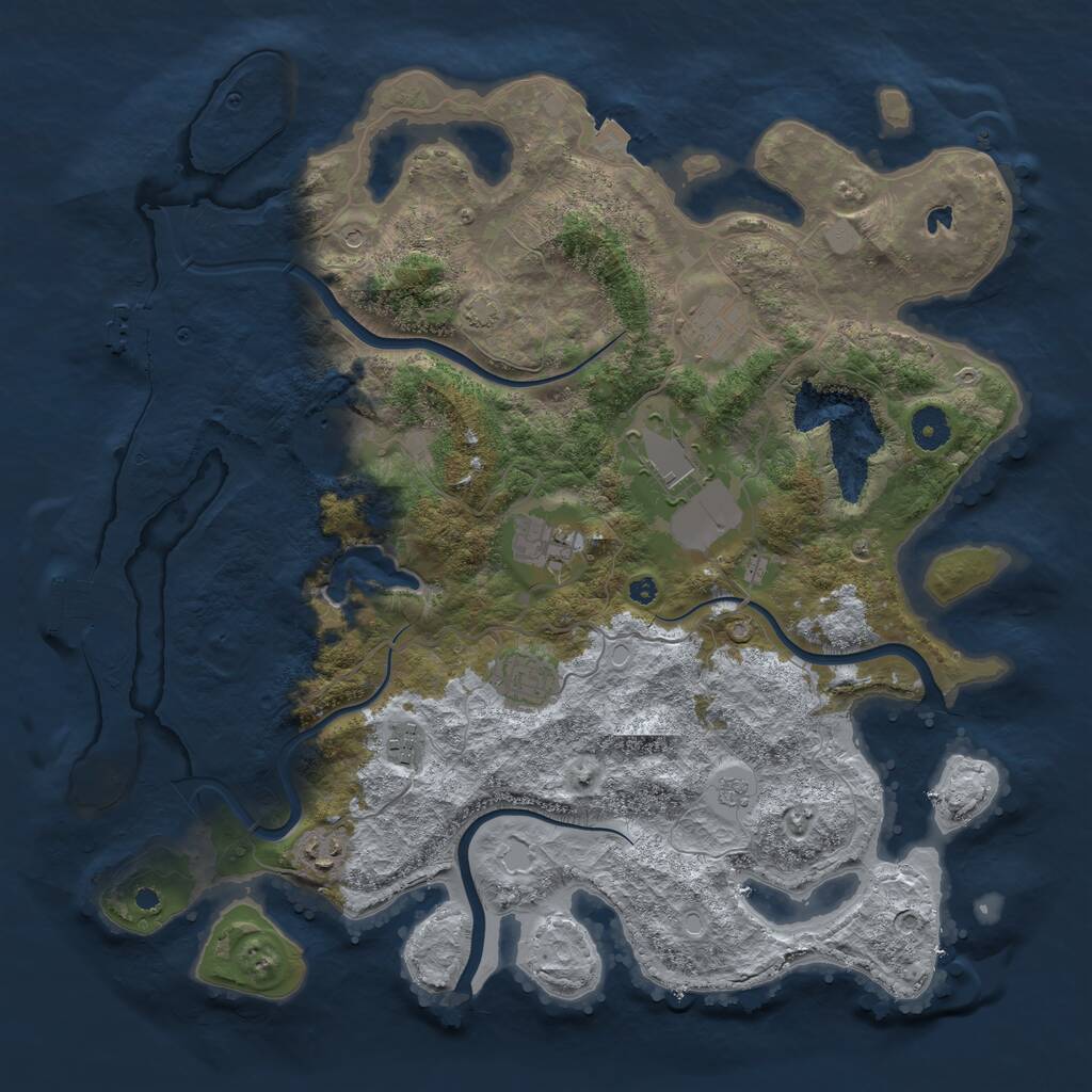 Rust Map: Procedural Map, Size: 4000, Seed: 24051974, 13 Monuments