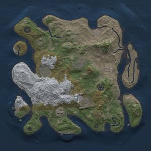 Thumbnail Rust Map: Procedural Map, Size: 3300, Seed: 876709691, 14 Monuments