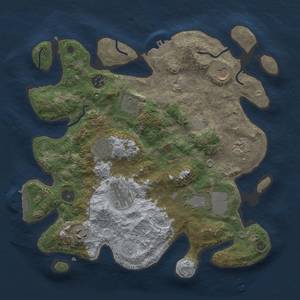 Thumbnail Rust Map: Procedural Map, Size: 3500, Seed: 959769807, 15 Monuments