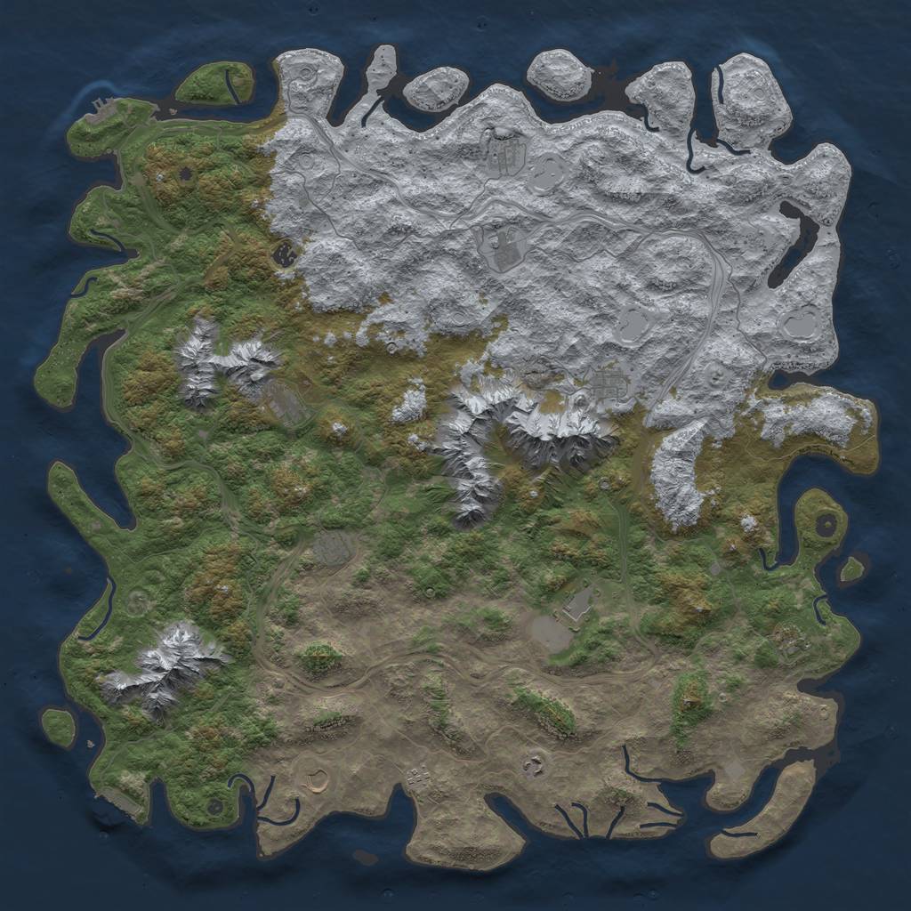 Rust Map: Procedural Map, Size: 6000, Seed: 20011, 18 Monuments