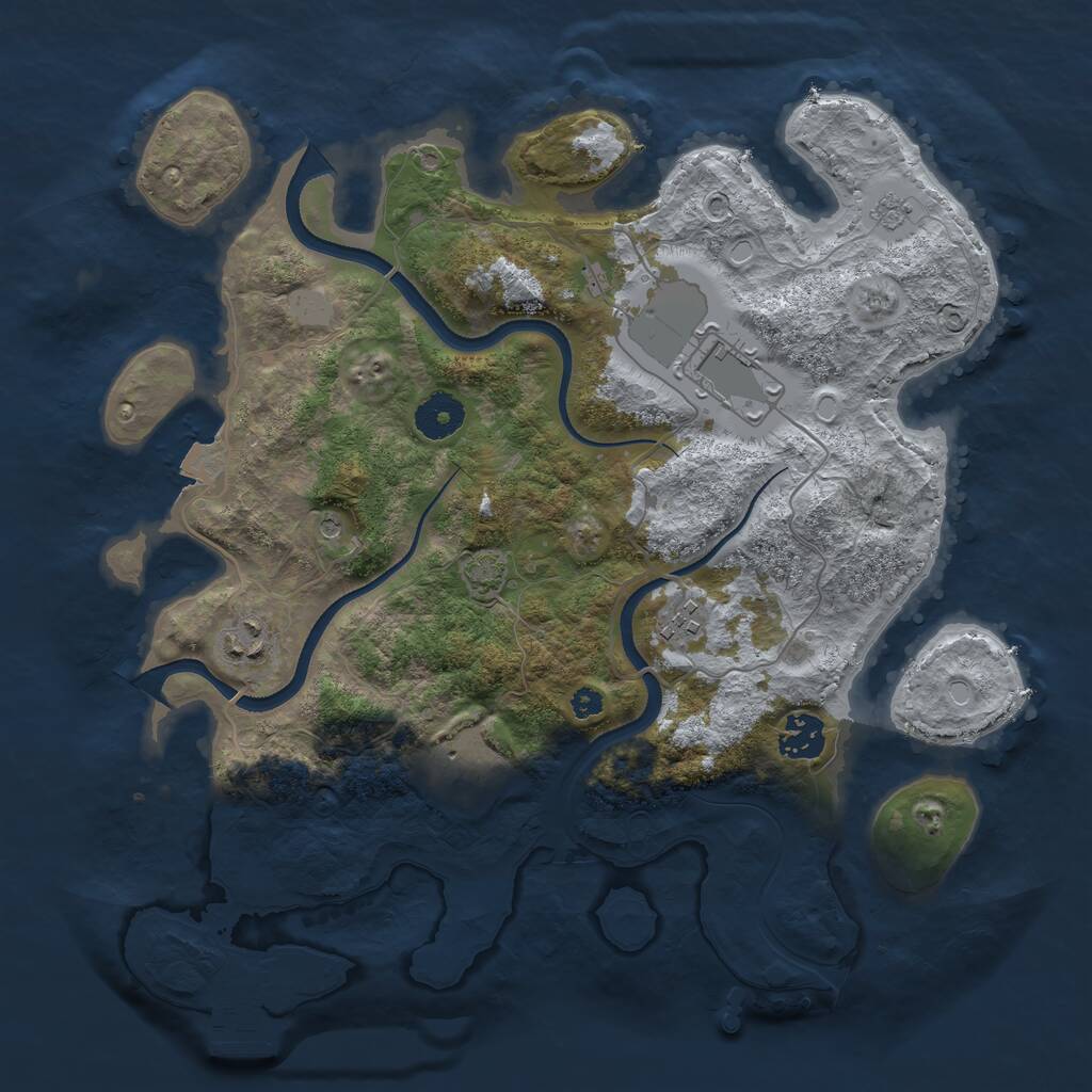Rust Map: Procedural Map, Size: 3500, Seed: 46476567, 10 Monuments