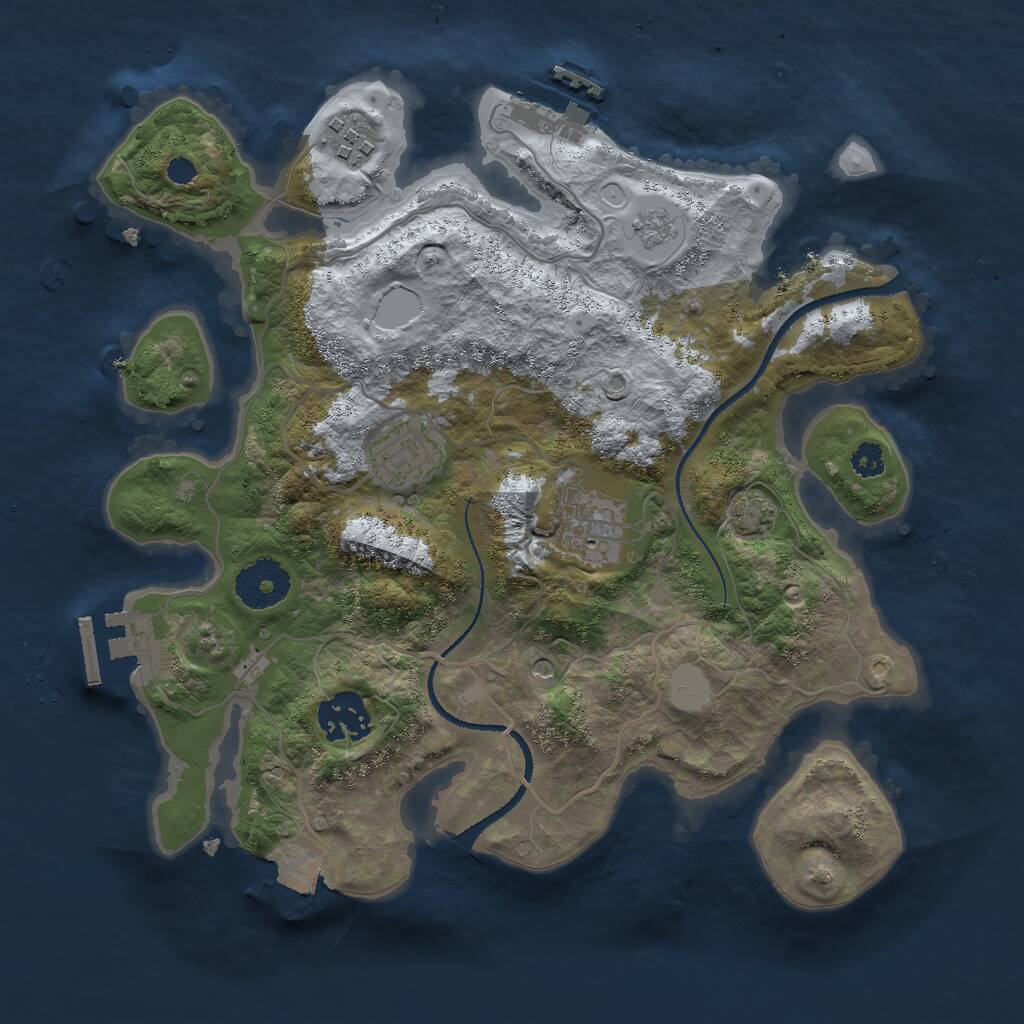 Rust Map: Procedural Map, Size: 3000, Seed: 1067265272, 10 Monuments