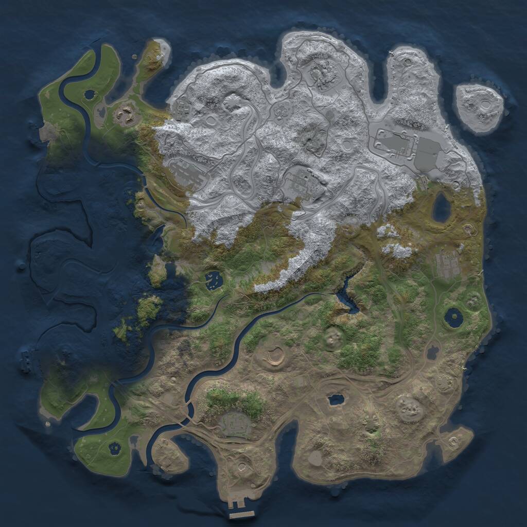 Rust Map: Procedural Map, Size: 4250, Seed: 147087224, 16 Monuments