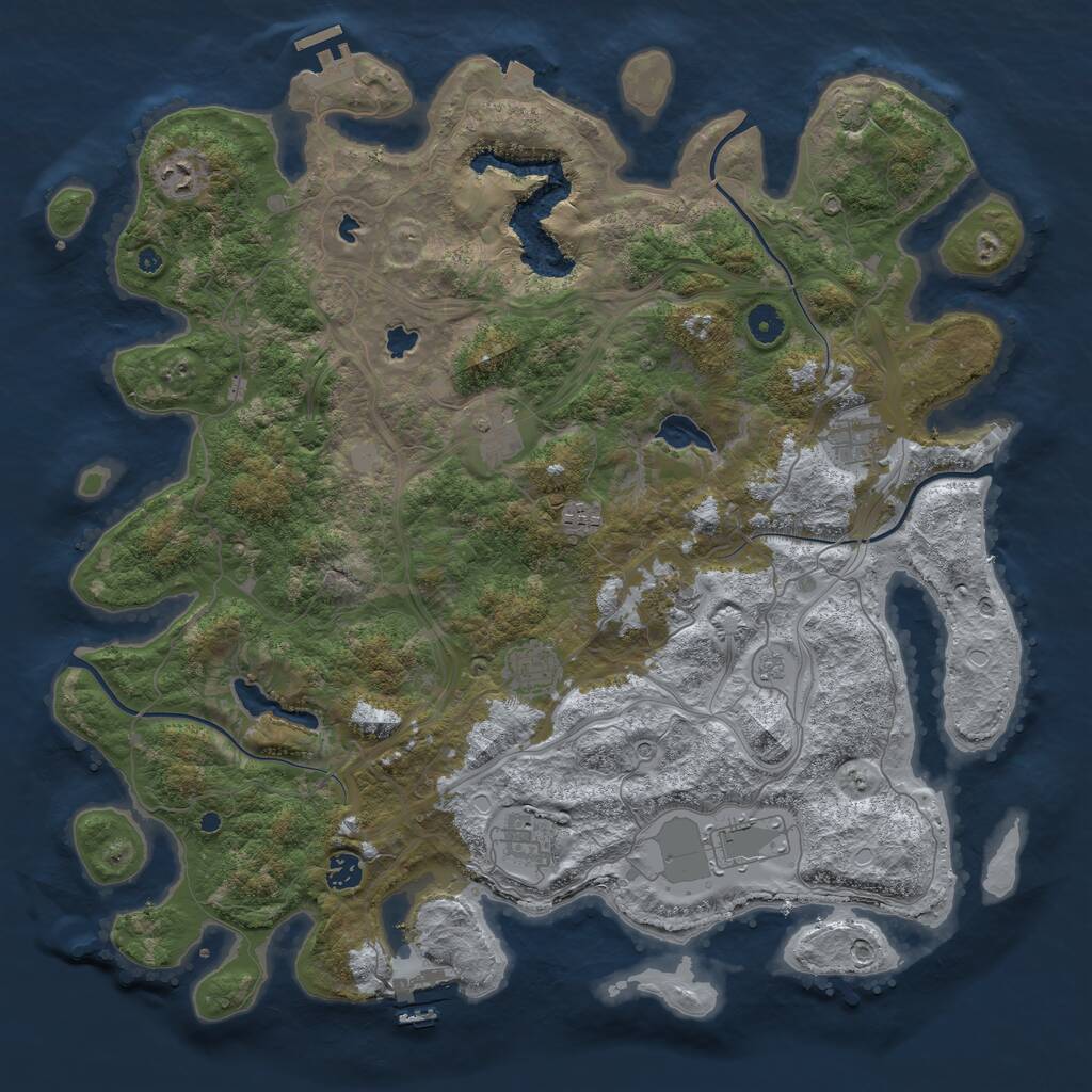 Rust Map: Procedural Map, Size: 4500, Seed: 643645654, 15 Monuments