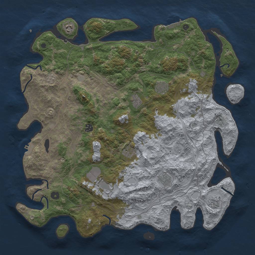 Rust Map: Procedural Map, Size: 4500, Seed: 13467925, 16 Monuments