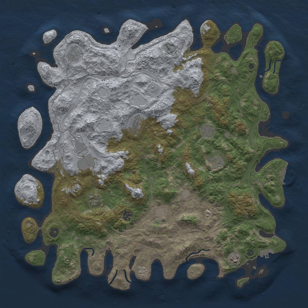 Rust Map: Procedural Map, Size: 4750, Seed: 1018613145, 17 Monuments