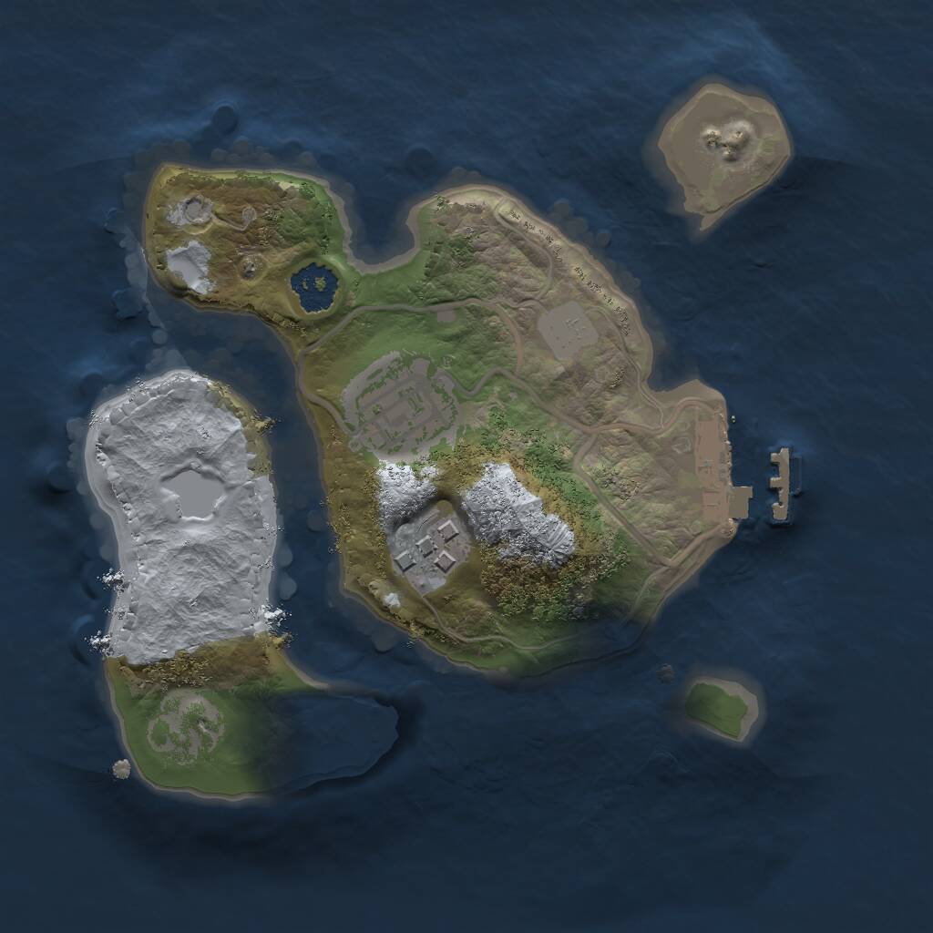 Rust Map: Procedural Map, Size: 2000, Seed: 407850846, 4 Monuments