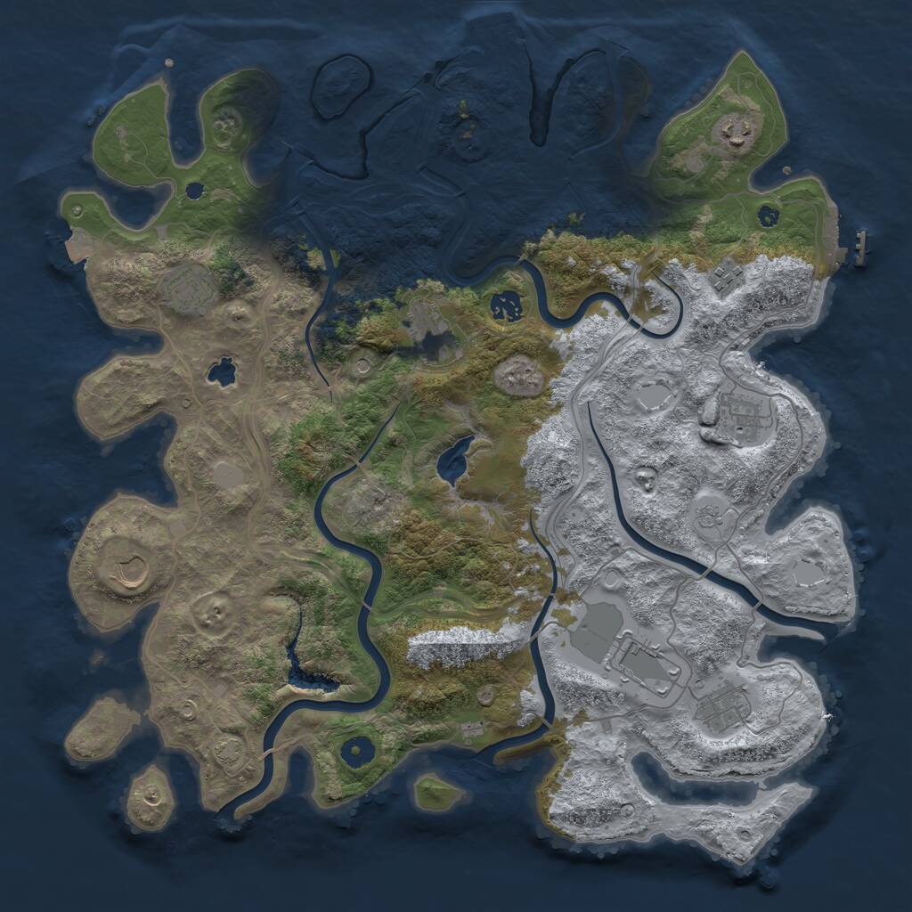 Rust Map: Procedural Map, Size: 4250, Seed: 561959606, 15 Monuments