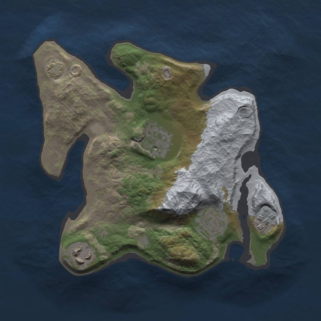 Rust Map: Barren, Size: 2300, Seed: 187, 7 Monuments