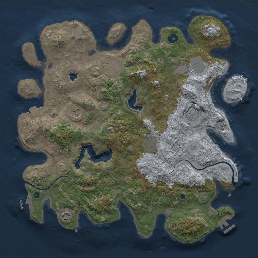 Rust Map: Procedural Map, Size: 4000, Seed: 740656782, 13 Monuments