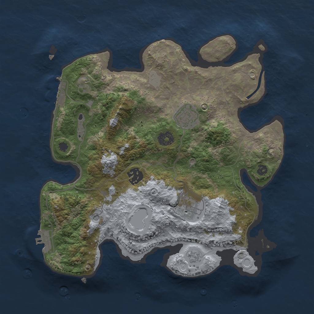 Rust Map: Procedural Map, Size: 3000, Seed: 1533280545, 10 Monuments