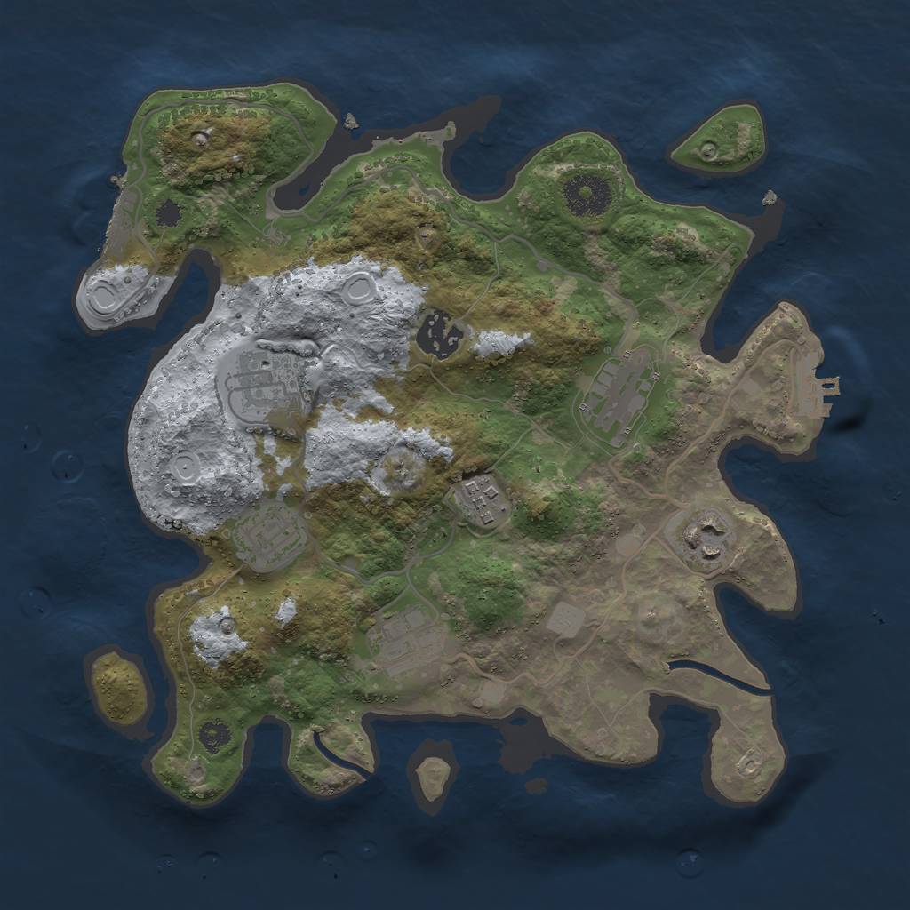 Rust Map: Procedural Map, Size: 3010, Seed: 684200757, 12 Monuments