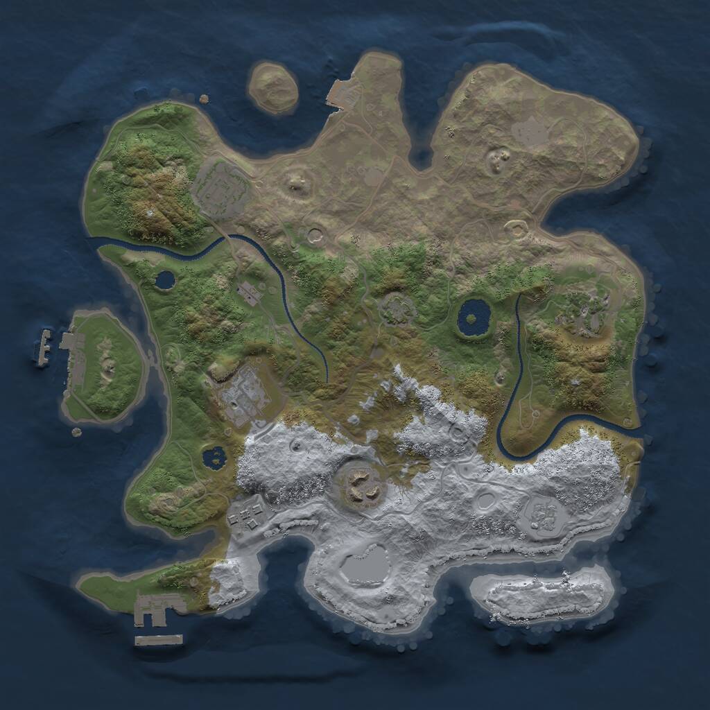 Rust Map: Procedural Map, Size: 3000, Seed: 1476469167, 11 Monuments