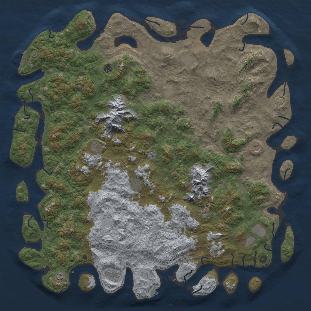 Rust Map: Procedural Map, Size: 6000, Seed: 90739597, 19 Monuments