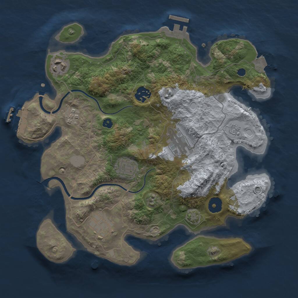Rust Map: Procedural Map, Size: 3000, Seed: 9523846, 11 Monuments