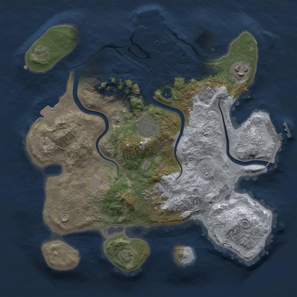 Rust Map: Procedural Map, Size: 3000, Seed: 107590257, 10 Monuments