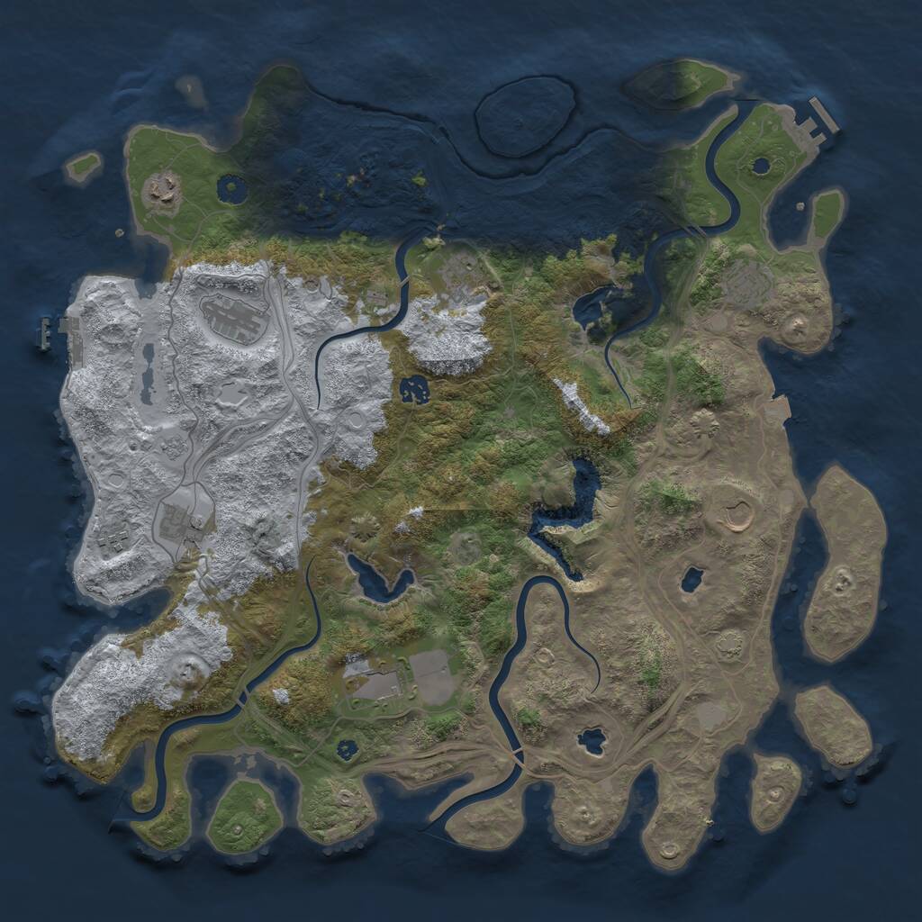Rust Map: Procedural Map, Size: 4500, Seed: 572873408, 15 Monuments