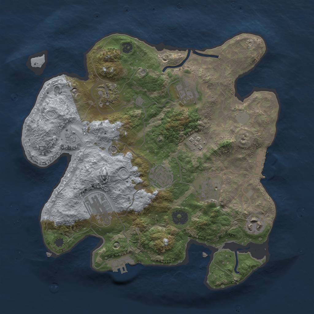 Rust Map: Procedural Map, Size: 3000, Seed: 654230795, 14 Monuments
