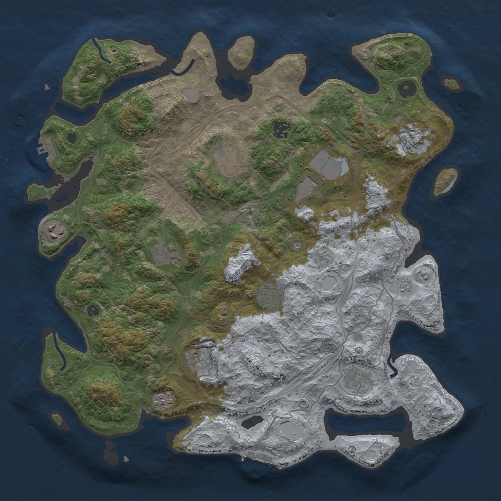 Rust Map: Procedural Map, Size: 4250, Seed: 116398593, 17 Monuments