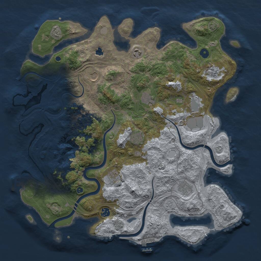 Rust Map: Procedural Map, Size: 4250, Seed: 116398593, 16 Monuments