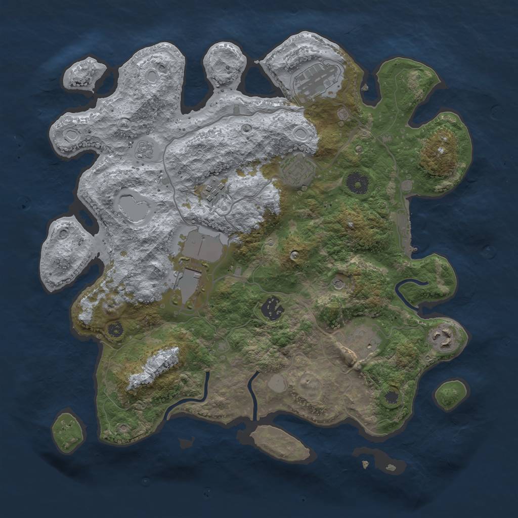 Rust Map: Procedural Map, Size: 3500, Seed: 816117822, 13 Monuments