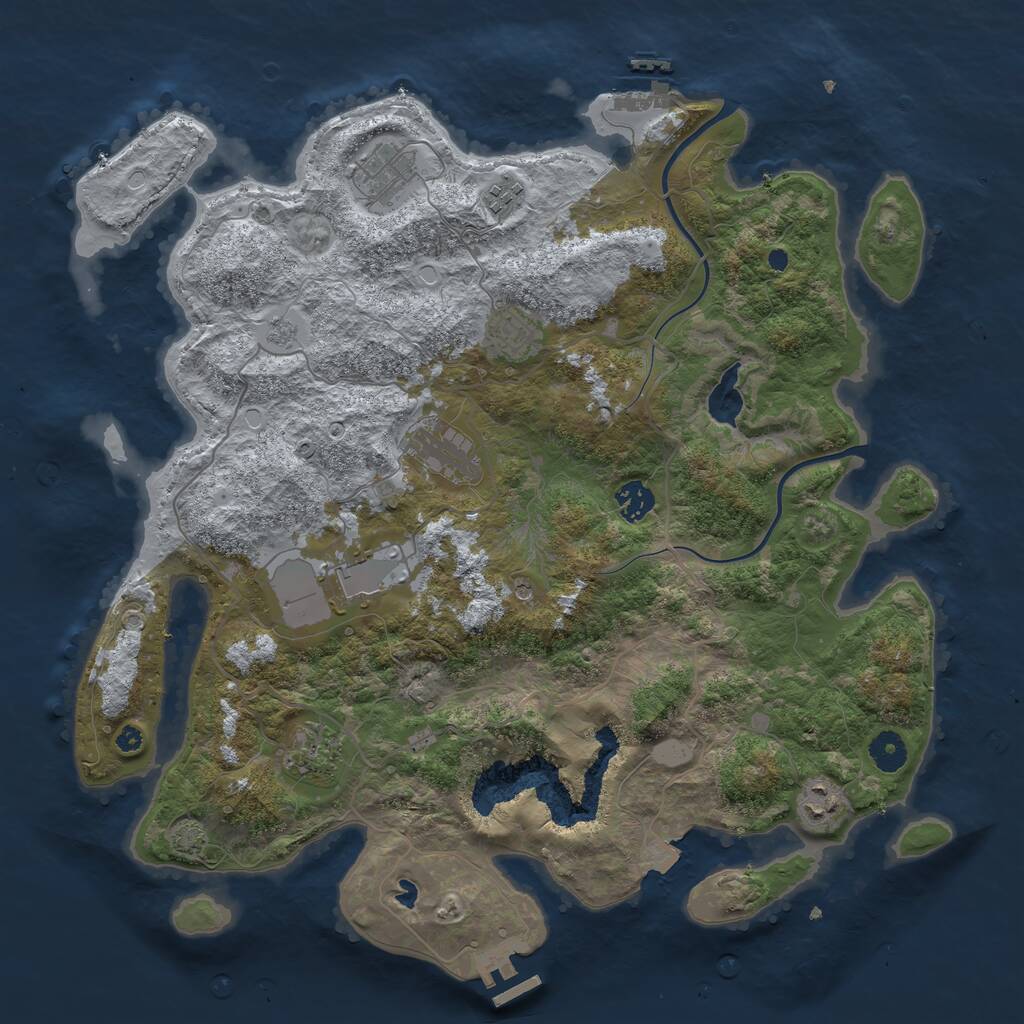 Rust Map: Procedural Map, Size: 4000, Seed: 5943622, 14 Monuments