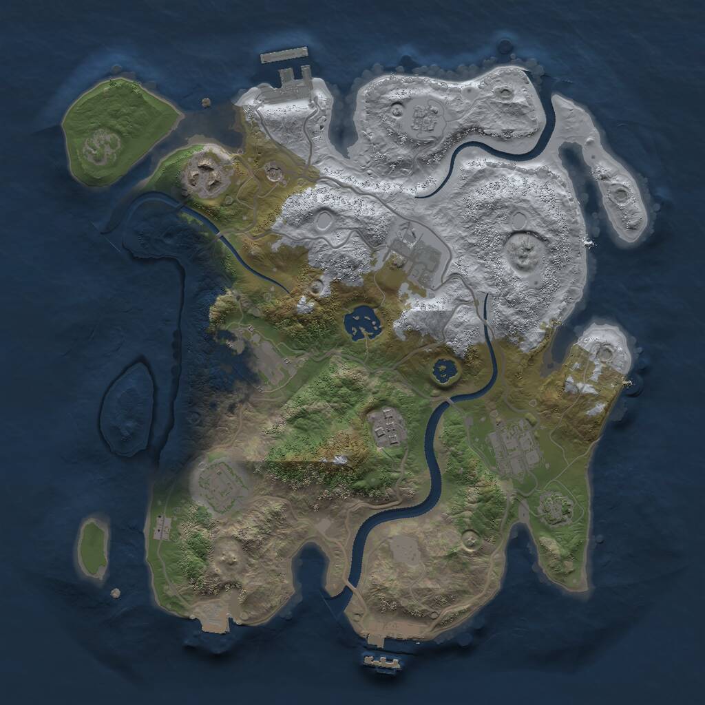 Rust Map: Procedural Map, Size: 3000, Seed: 1471235190, 13 Monuments