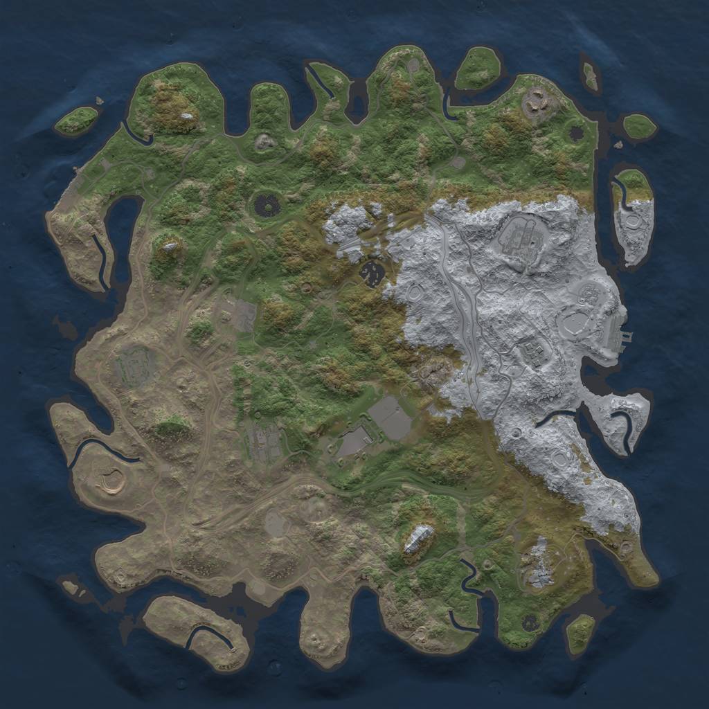 Rust Map: Procedural Map, Size: 4250, Seed: 2023119587, 16 Monuments