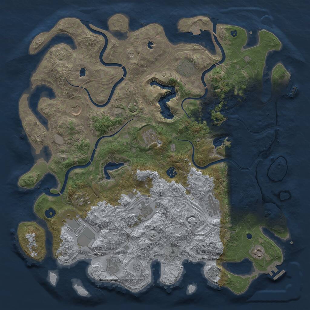 Rust Map: Procedural Map, Size: 4500, Seed: 1546658, 17 Monuments