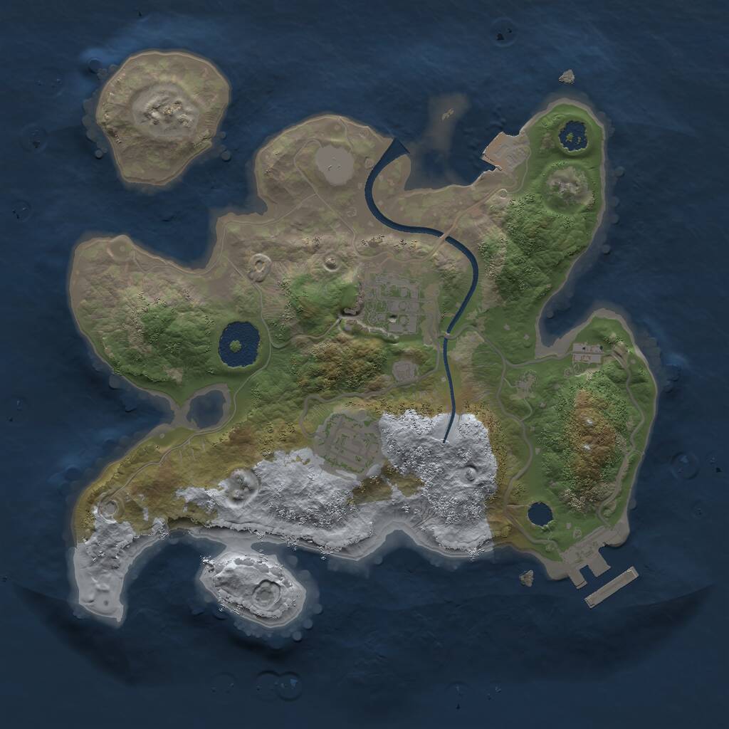 Rust Map: Procedural Map, Size: 2500, Seed: 857023606, 4 Monuments