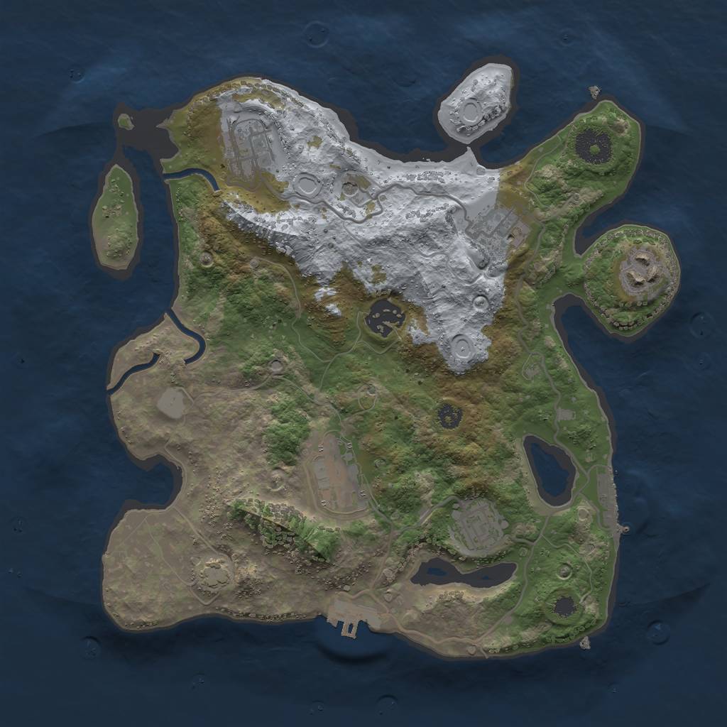 Rust Map: Procedural Map, Size: 3000, Seed: 2352, 13 Monuments