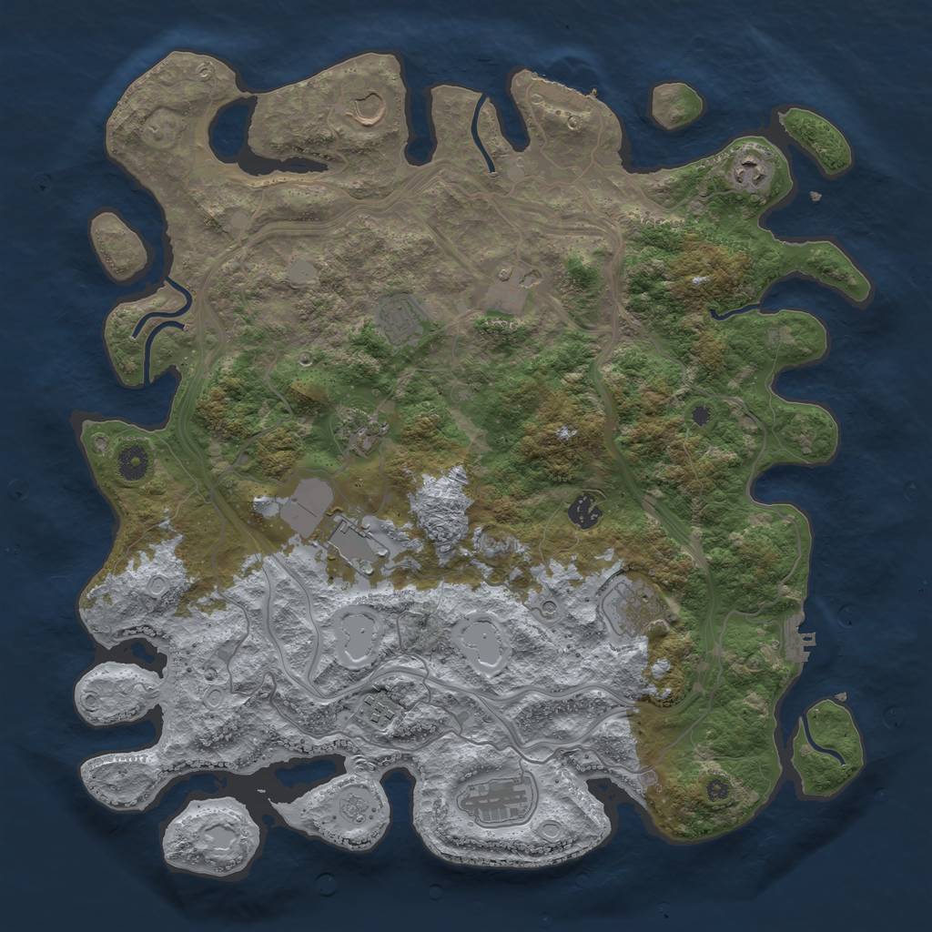 Rust Map: Procedural Map, Size: 4250, Seed: 387949960, 17 Monuments