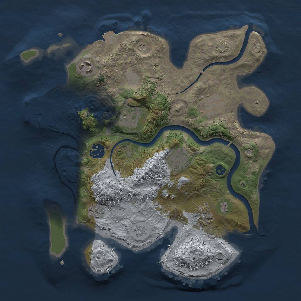 Rust Map: Procedural Map, Size: 3000, Seed: 1443, 12 Monuments