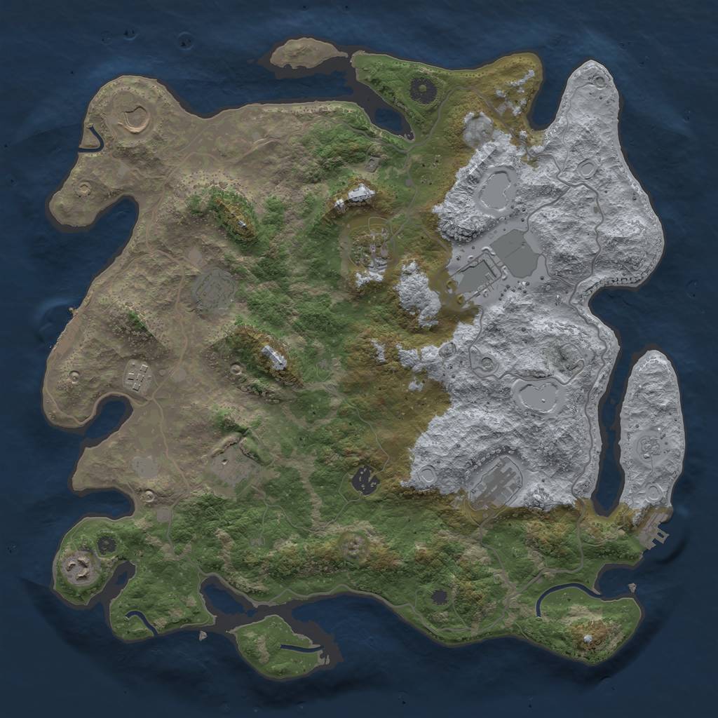 Rust Map: Procedural Map, Size: 4000, Seed: 1567890, 16 Monuments