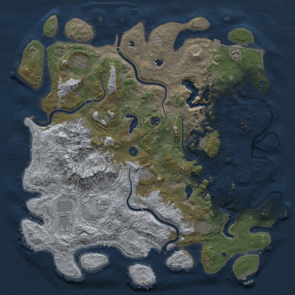 Rust Map: Procedural Map, Size: 5000, Seed: 4531367, 15 Monuments