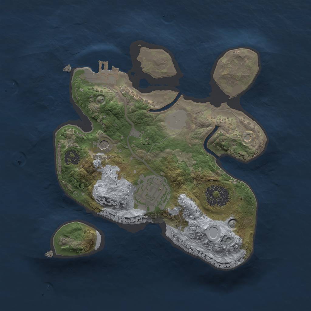 Rust Map: Procedural Map, Size: 2000, Seed: 723861, 6 Monuments