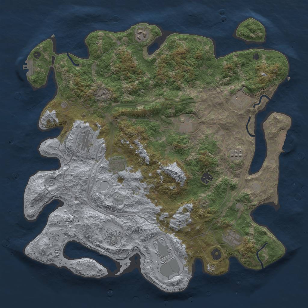 Rust Map: Procedural Map, Size: 4250, Seed: 69593796, 17 Monuments