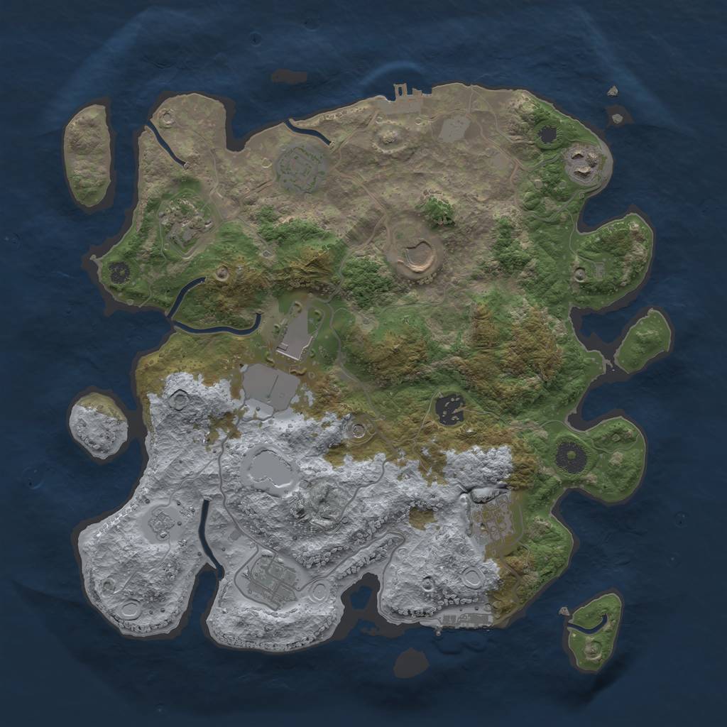 Rust Map: Procedural Map, Size: 3500, Seed: 781133448, 15 Monuments