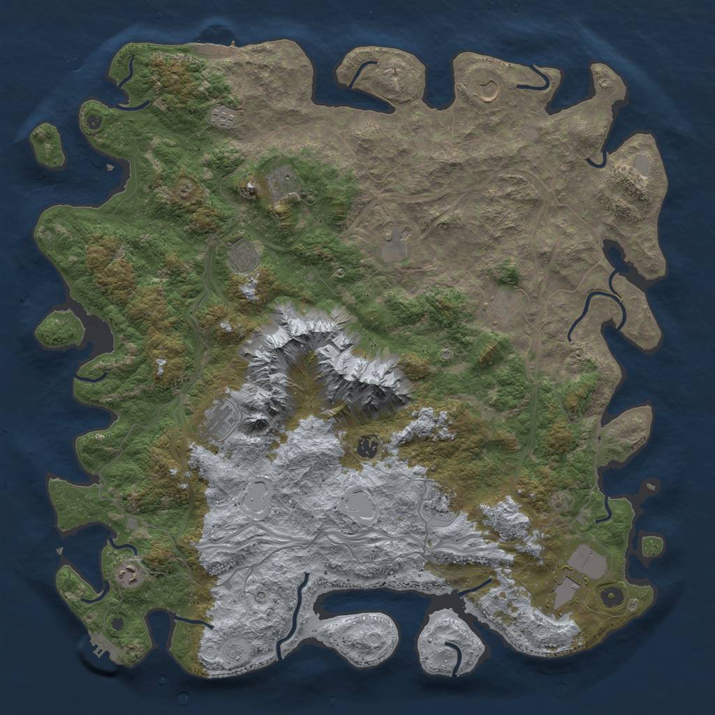 Rust Map: Procedural Map, Size: 5000, Seed: 92675944, 18 Monuments