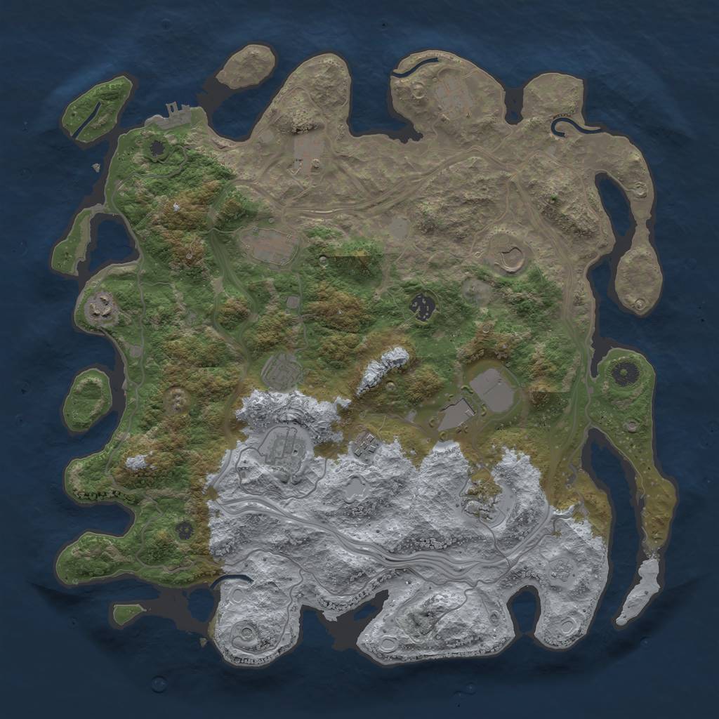 Rust Map: Procedural Map, Size: 4250, Seed: 18122936, 17 Monuments