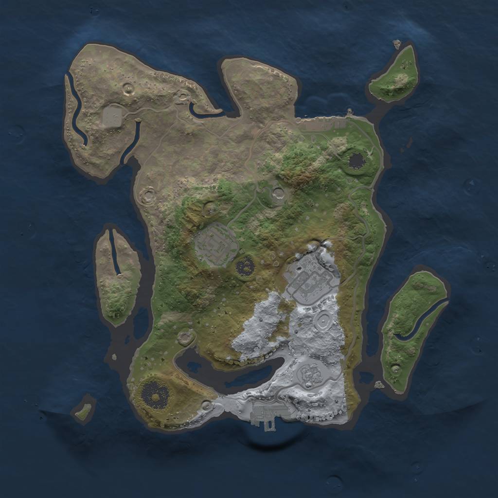 Rust Map: Procedural Map, Size: 2700, Seed: 354189, 9 Monuments