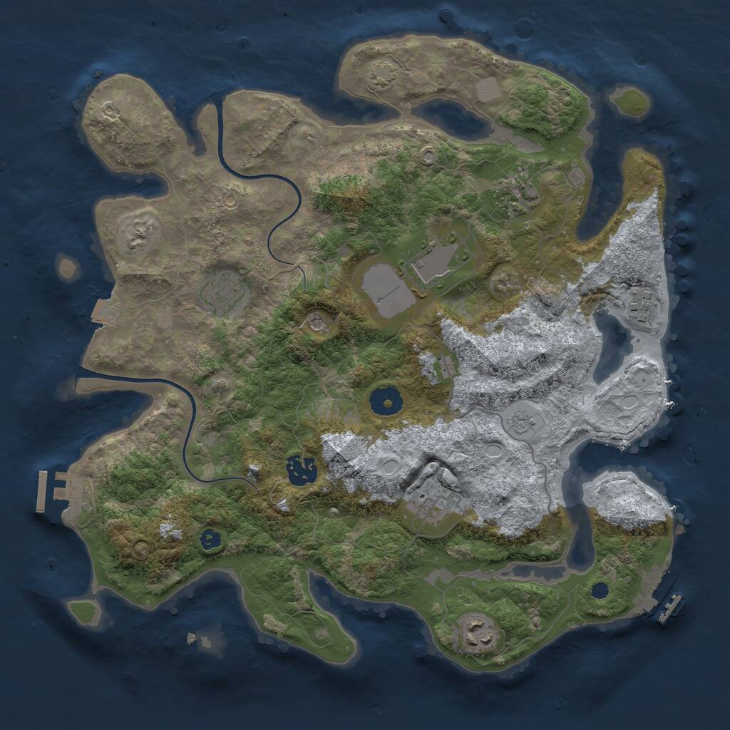 Rust Map: Procedural Map, Size: 3500, Seed: 41920, 13 Monuments