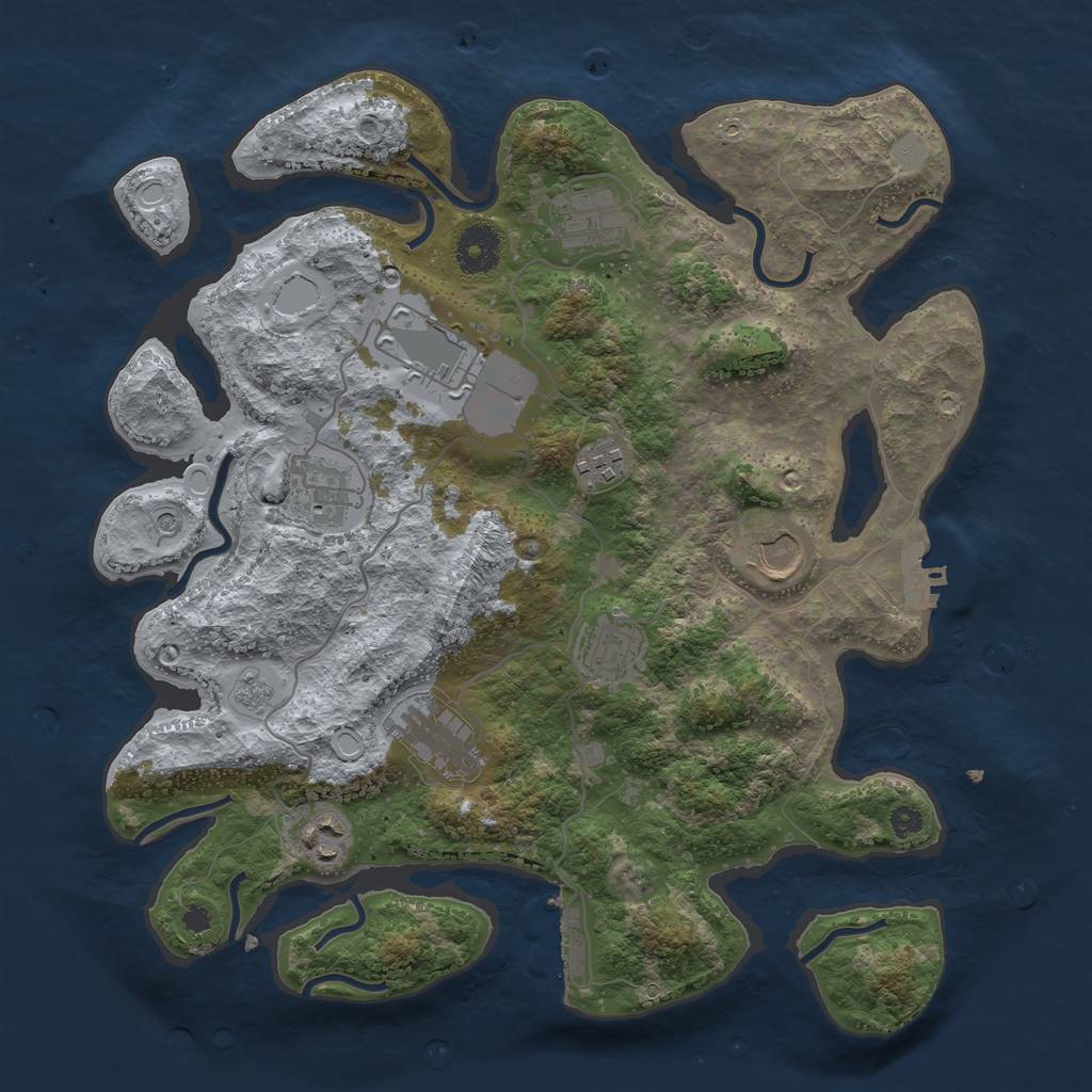 Rust Map: Procedural Map, Size: 3500, Seed: 1509080382, 15 Monuments