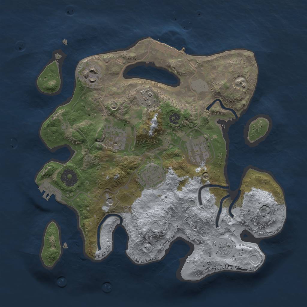 Rust Map: Procedural Map, Size: 2750, Seed: 1324461, 12 Monuments