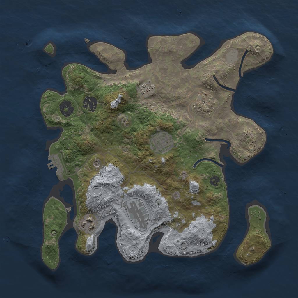 Rust Map: Procedural Map, Size: 3000, Seed: 223500, 11 Monuments